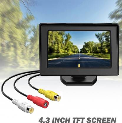 CARZEX 4.3" INCH Dashboard LCD Screen with 8 LED Night Vision Car Reverse Camera Black LCD