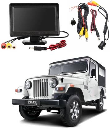 WheelCore 4.3inch Display + Reverse Camera for Mahindra Thar (2010 to 2019) Type 1 Black LCD