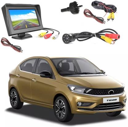 Auto Smart Look 4.3Inch Display with Rear View 8 Led Camera For Tata Tigor (2017 - Present) Black LCD