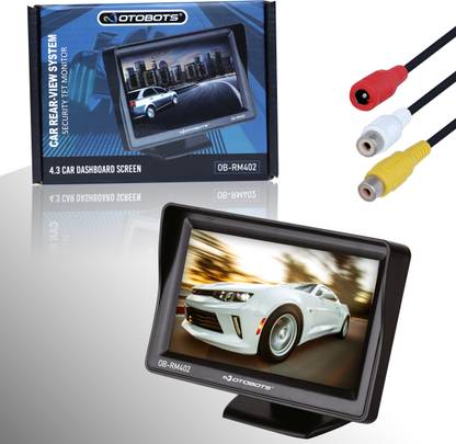 OTOBOTS 4.3" Rear View LCD TFT Car Dashboard Screen Black LED