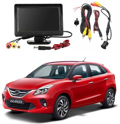 WheelCore 4.3inch Display + Reverse Camera for Toyota Glanza (2019 to Present) Black LCD