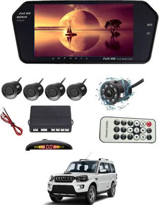 MSNP 7Inch Bt Full HD Rearview Monitor Screen With Black Sensor & Camera For Car 78 Black LED