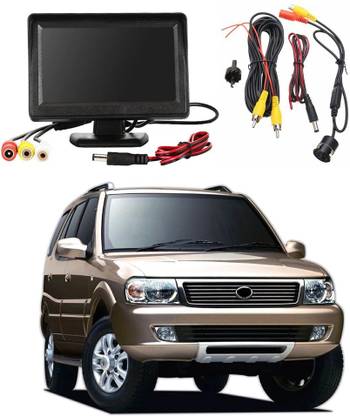 WheelCore 4.3inch Display + Reverse Camera for Tata Safari Dicor (2007 to 2010) Black LCD
