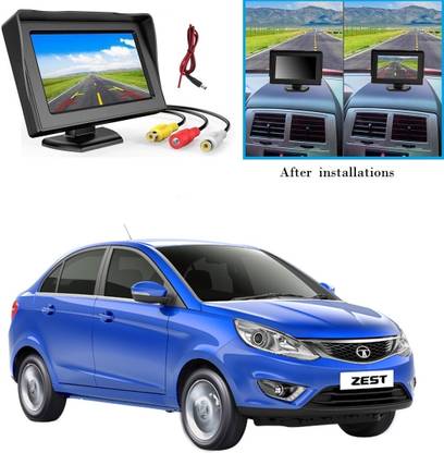 Auto Smart Look Rear View 4.3 inch LCD Screen Parking Display For Tata Zest Black LCD
