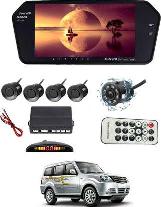MSNP 7Inch Bt Full HD Rearview Monitor Screen With Black Sensor & Camera For Car 106 Black LED