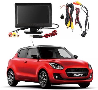 WheelCore 4.3inch Display + Reverse Camera for Maruti Swift (2018 to 2021) Type 4 Black LCD