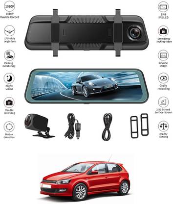 MATIES 9.66 inch Full Touch HD/Rearview/170 Degree Angle/G-Sensor/Recording Screen-168 Black LED
