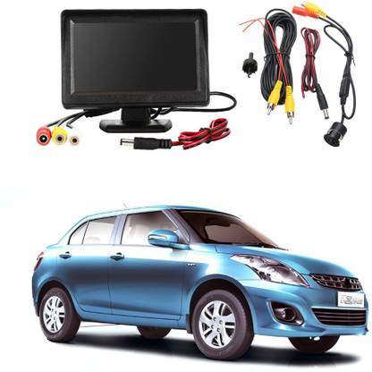 WheelCore 4.3inch Display + Reverse Camera for Maruti Swift Dzire (2012 to 2015) Type 2 Black LCD