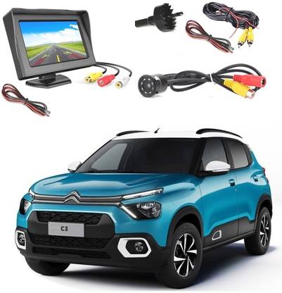Auto Smart Look 4.3Inch Display with Rear View 8 Led Camera For Citroen C3 & eC3 Black LCD