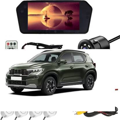 ABJD Universal Black 7inch BT Screen/Reavers Parking Camera/White Sensor For Car-247 Multicolor LCD