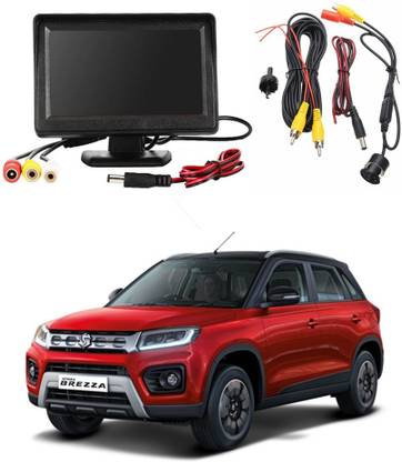 WheelCore 4.3inch Display + Reverse Camera for Maruti Vitara Brezza (2020 to 2022) Type 2 Black LCD