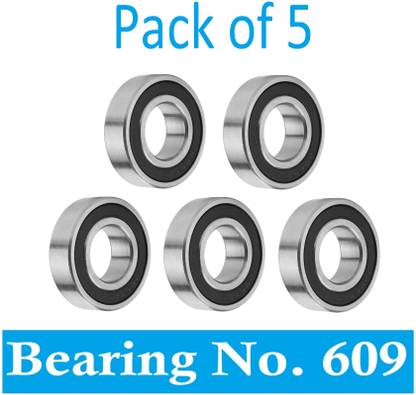 SINAL Pack of 5 Ball Bearing 609 2RS with 9mm inner and 24mm outer (BER3.2) Wheel Bearing