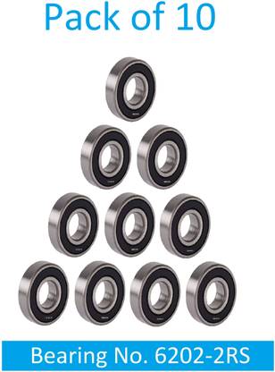 SINAL Pack of 10 Ball Bearing 6202 2RS with 15mm inner and 35mm outer (BER24.3) Wheel Bearing