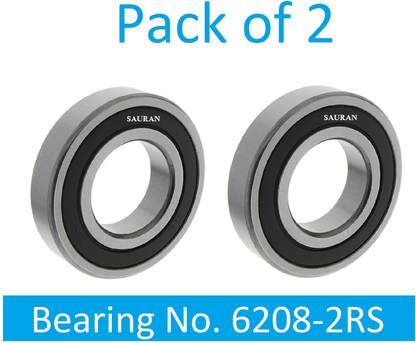 SINAL Pack of 2 Ball Bearing 6208 2RS with 40mm inner and 80mm outer (BER30.1) Wheel Bearing