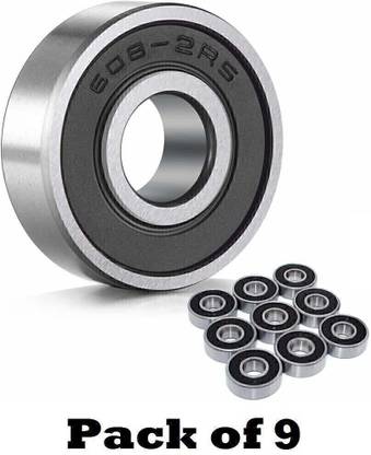 MINSHA EXPORTS Ball Bearings Skateboard Bearings Double Rubber Sealed Shielded Pack of 9 Wheel Bearing