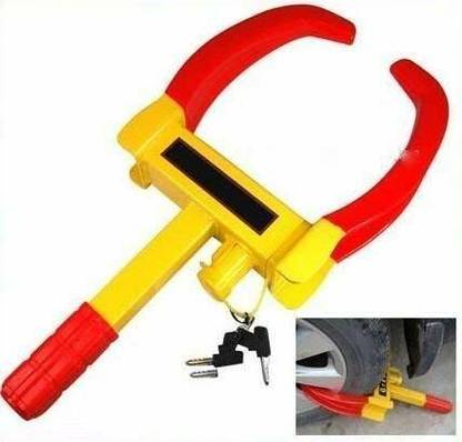 Jatin Estore WHEEL LOCK-24 Yellow Anti Theft Car Wheel Tyre Lock Clamp Heavy Duty Wheel Lock