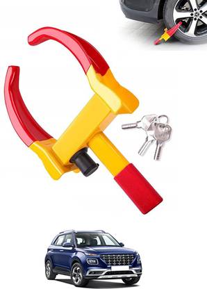 monolive Anti Theft Yellow/Red Wheel Lock For Car Universal-290 Heavy Duty Anti Theft Wheel Lock With Two Key Universal For Car 290 Wheel Lock