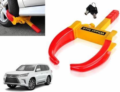 AUTO PEARL Wheel Clamp Lock Universal Security Adjustable Anti Theft Yellow Red Wheel Lock Compatible with Lexus GX Wheel Lock