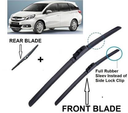 AutoClean FRONT FRAMELESS WIPER & REAR BLADE MOBILIO (PACK OF 3 PC) Windshield Wiper