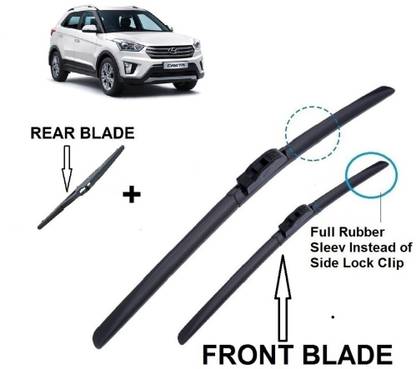 AutoClean FRONT FRAMELESS & REAR BLADE FOR CRETA Windshield Wiper