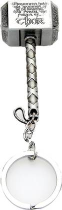 24x7eMall Thor Hammer Silver Locking Key Chain