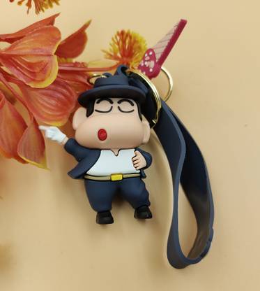 Preili's Blue Shin-chan Sunny Boy Keychain Metal Keyring Key Chain