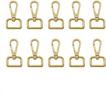 CROATIA Premium Heavy Metal Lobster Clasps - Wide 3/4 Inch D Ring 360 Swivel Snap Hook Locking Carabiner