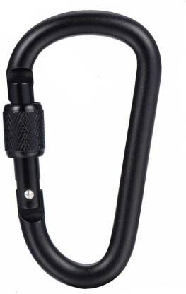 Mdalam Black Screw Locking Clip Hook D Shape Locking Carabiner Locking Carabiner
