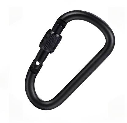 StealODeal Black Aluminium Carabiner Screw Locking Clip Hook Keychain Buckle for Outdoor Locking Carabiner