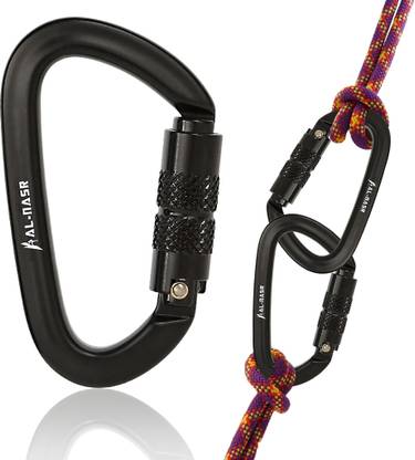 Verilux Heavy Duty Aluminum Alloy D Lock Carabiner Auto Lock for Climbing Hammocks Tree Locking Carabiner