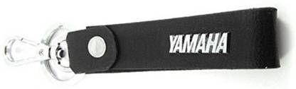 YAMAHA Logo Leather Keychain (Black) Carabiner