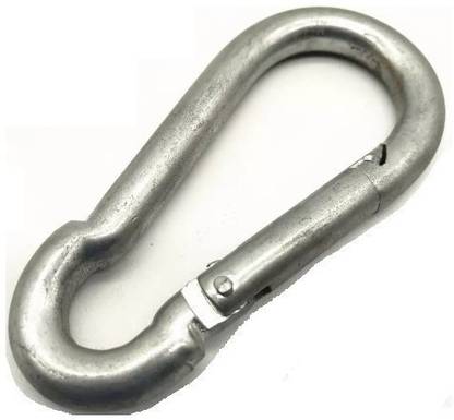 SAIFPRO Safety Lock snap Hook for Rope, (Galvanized M6- 4pcs) Spring Snap Hook Locking Carabiner