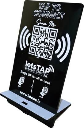 LETSTAP Smart NFC Stand with QR Code | Tap or Scan | Self Setup Card Display Stand