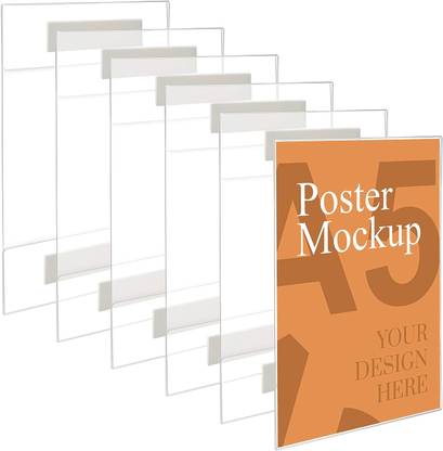Devi Plastic Arts A4 Adhesive Wall Poster Holders Universal Wall Mounts Crack & Scratch Resistant Card Display Stand