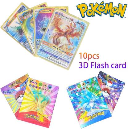 CrazyBuy Pokemon New 3D Flash Cards Shining VMAX & V Cards (10pcs)