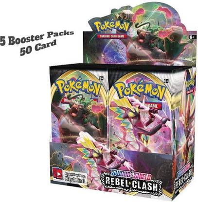 BIFLEX REBEL CLASH Pocket Monsters Trading Card Game Booster Packs for Kids