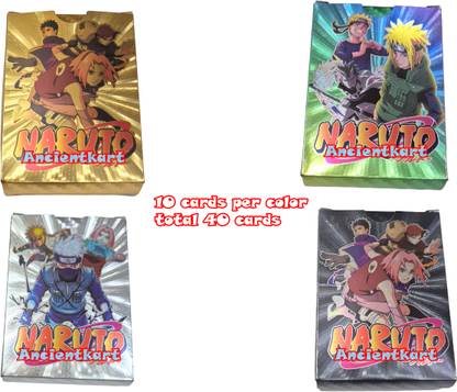 AncientKart Naruto cards Rainbow Gold Silver Black Shinning PVC waterproof cards set of 40