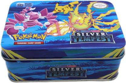 neoinsta shopping Very Beautiful 42pc pokemon Cards In a Metal Case Or Box Blue