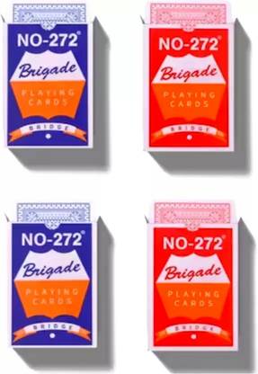 Gift Collection Brigade Plastic Coated Playing Cards Taash Patti Bridge Rummy Poker Pack Of 4