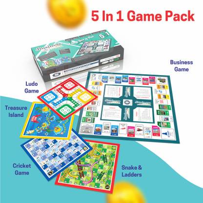 Aditi Toys Business Game With Plastic Money & Coin,5 Board Games in 1 For Kids,BIS Approved Money & Assets Board Game