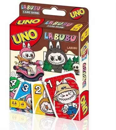 Gift Collection Premium Quality UNO Labubu Card Game for kids and family Fun Game