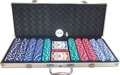 HOW(House Of Wishes) 500 Chips Poker Game Set with 2 Decks 5 Dice and Aluminum Case for Adult