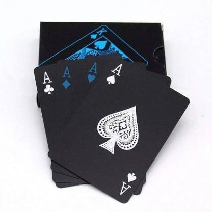 Protos India.Net Unique Black Good Quality Waterproof Black Plastic Playing Cards