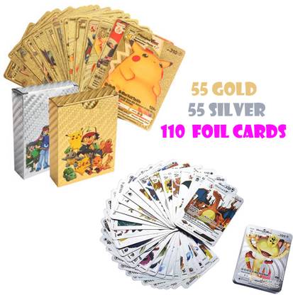 TCG PK Gold and Silver Foil Plastic Shinning Cards Set of 110