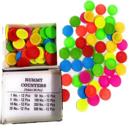 90 Degree Rummy Counters Teen Pattti Chips Poker Playing Coin Token with Denominations