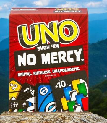 Doabealle Toys UNO Show ‘em No Mercy Card game the most brutal edition of UNO ever! (New Fan Base Edition) Card-game with 179 cards With premium quality Cards