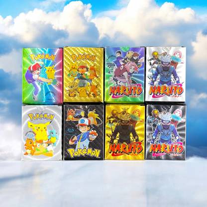 valuableplus Pokémon and Naruto Playing cards Set Of 40Pc (5Pc each Color)