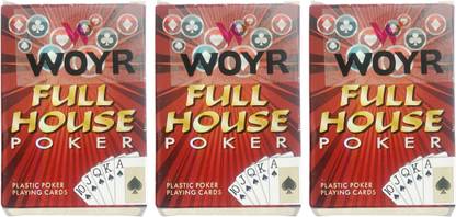 WOYR 3 Set Full house Premium 100% Plastic Poker Cards|Playing Card Game|Bridge Cards