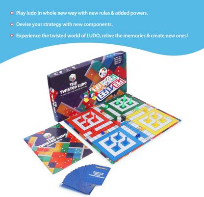 odlu Unique Ludo with Power Cards & Twisted DICE- The Twisted Ludo- 14 inch Board