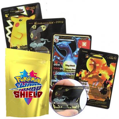 Bestie Toys Pokemon Black Cards Foil Cards Vstar Vmax V Collection Rare Cards(25 cards)
